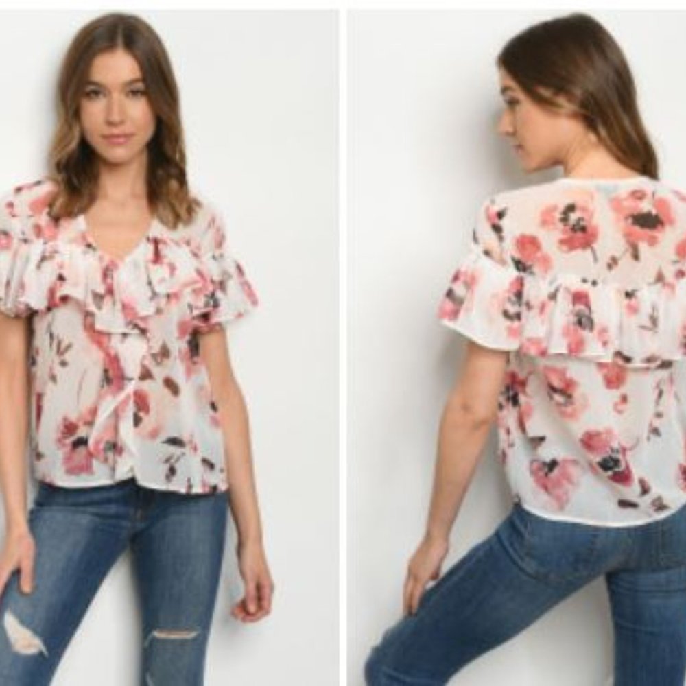 Chiffon Ruffle Blouse